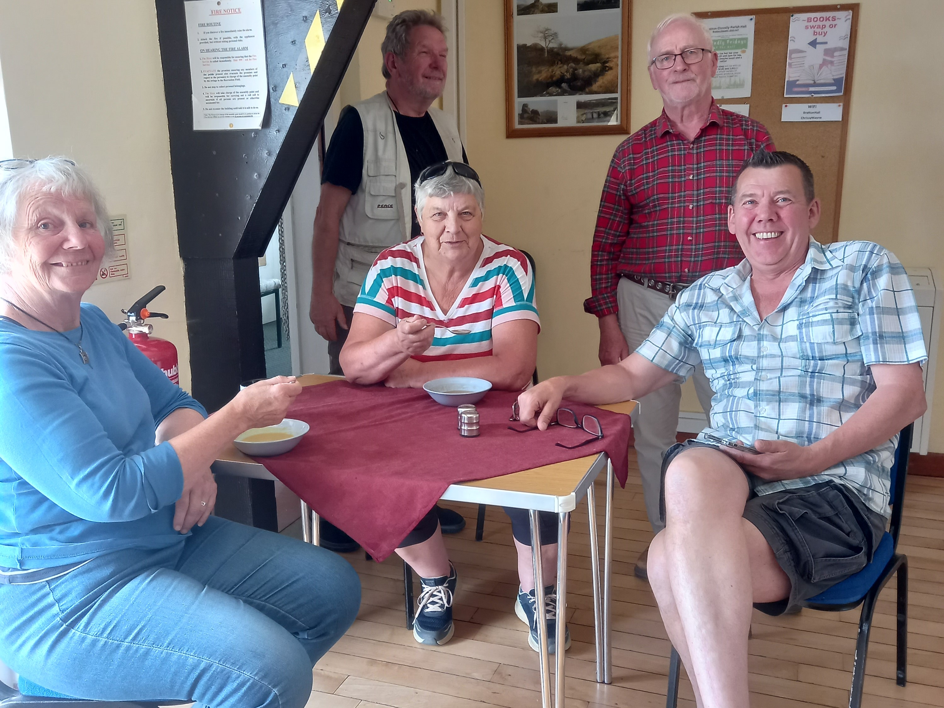 People in village hall