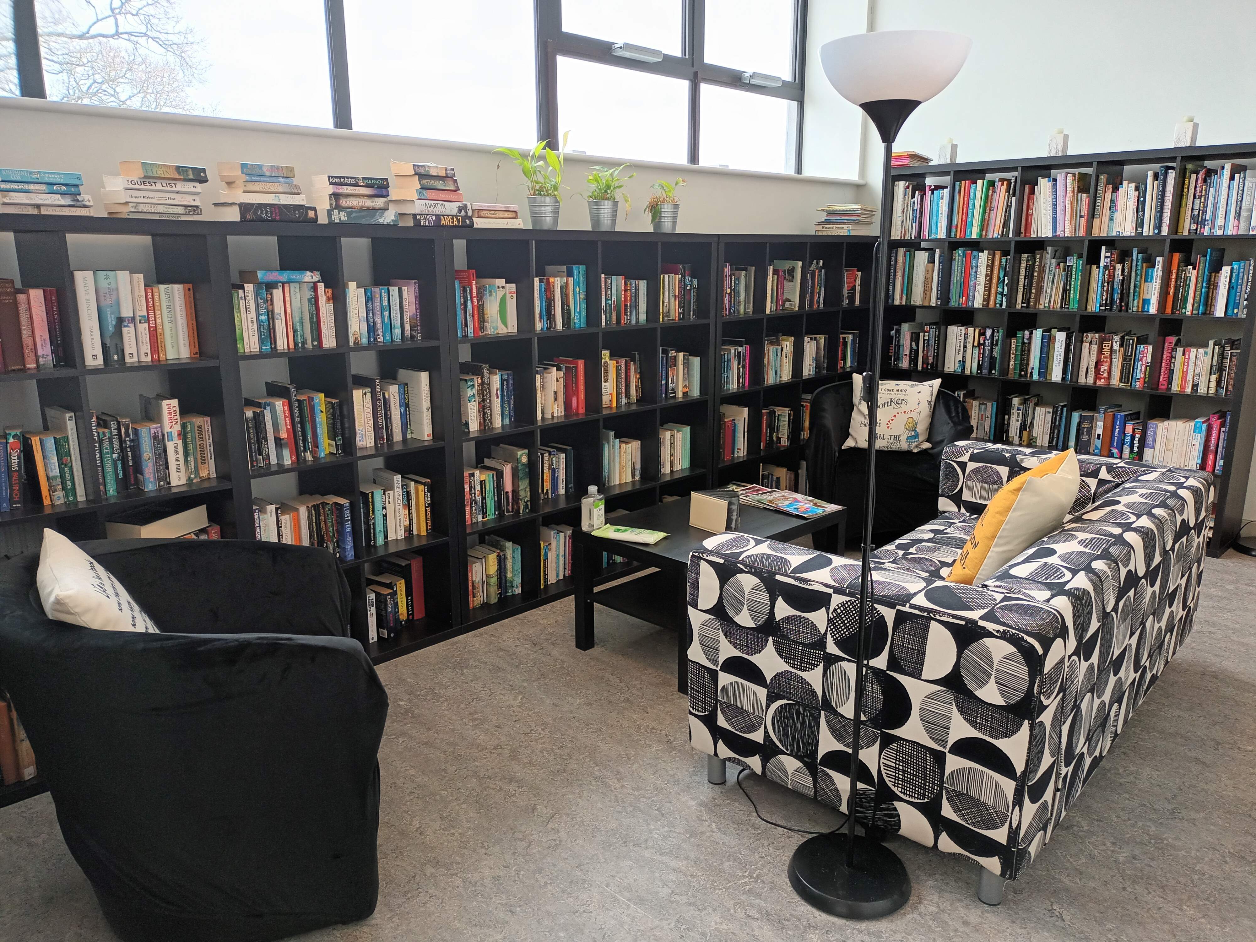 Library and warm space in village hall