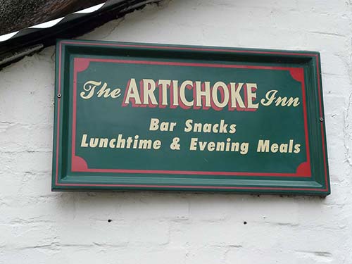 artichoke inn pub sign