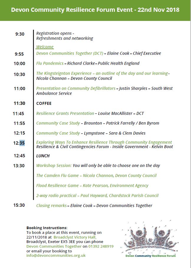 resilience event programme