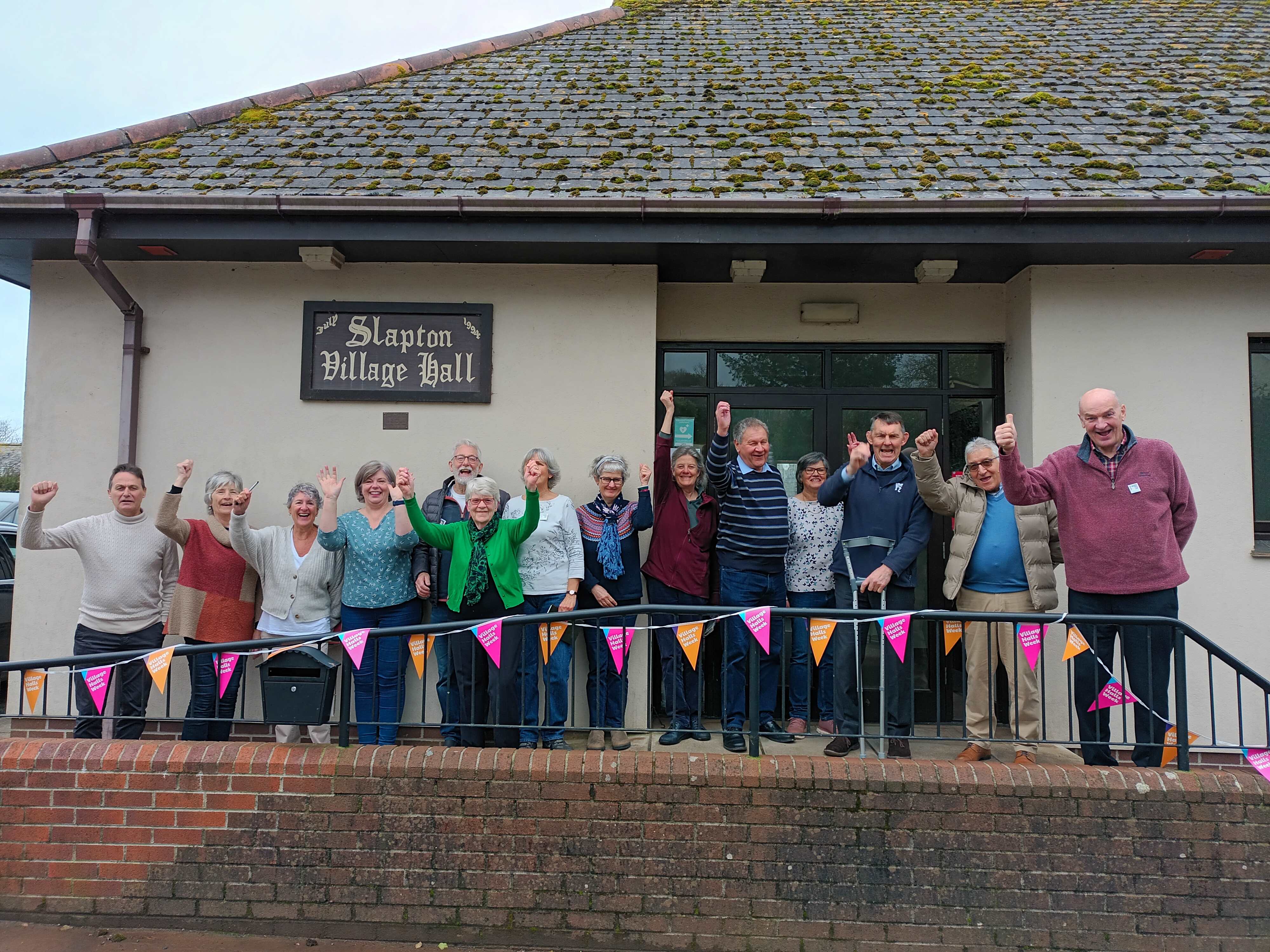 People outside village hall
