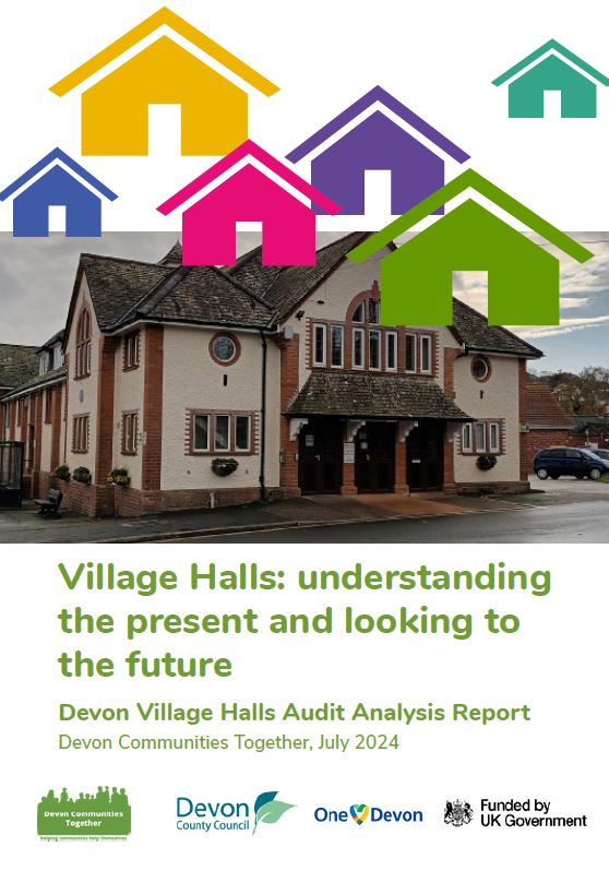 Front cover of Devon Village Halls Audit report with Village Hall