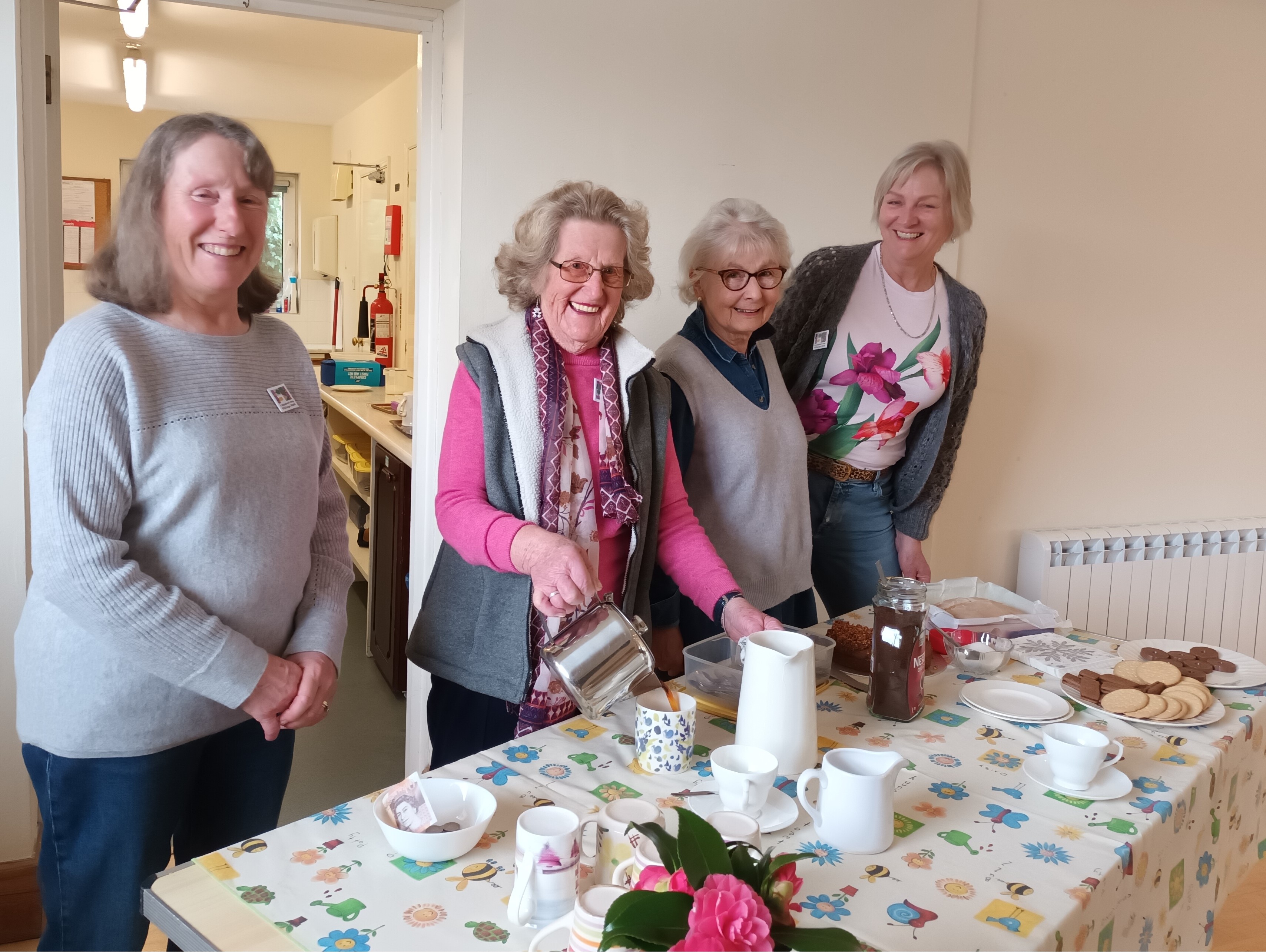 People in village hall