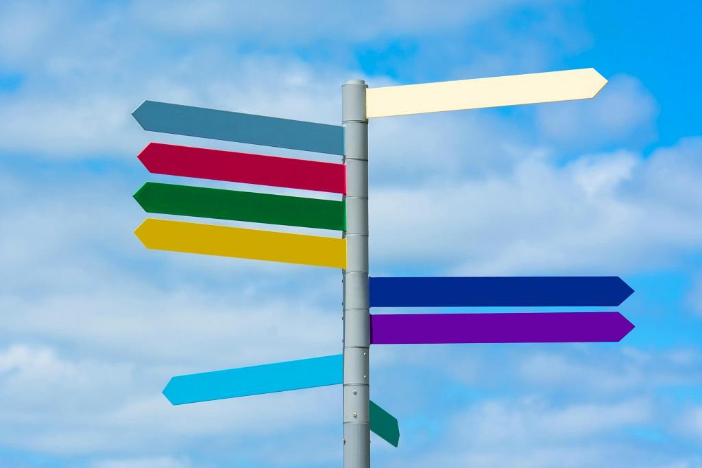 colorful signpost