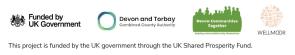 Logo bar showing UK Government, Devon and Torbay Combined County Authority, Devon Communities Together, Wellmoor