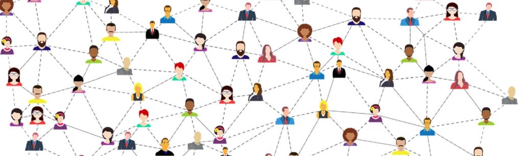 illustration showing network of different diverse people