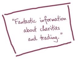 "Fantastic information about charities and trading."