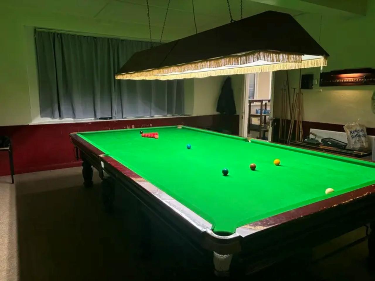 A full size snooker table