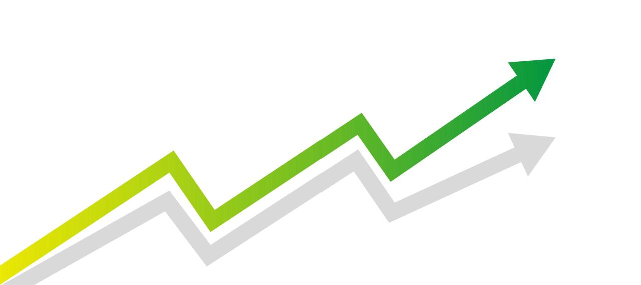 Green zig zag arrow going upwards
