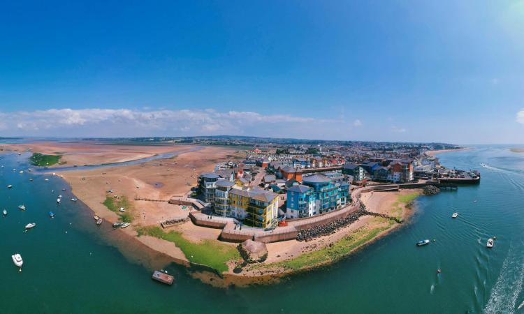 aerial view of East Devon coast
